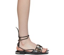 Black Ankle Wrap Sandals