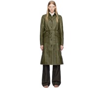 Khaki Amalie Leather Coat