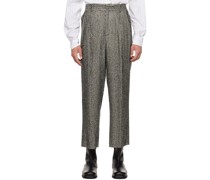 Black & White Pleated Trousers