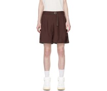 Burgundy & Brown Oversized Reversible Shorts