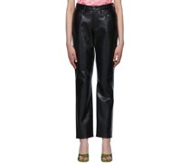 Black Lyle Recycled Leather Trousers