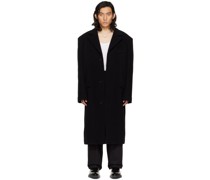 SSENSE Exclusive Black Teddy Oversized Tailored Coat