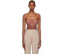 Taupe Draped Double Bra Bodysuit