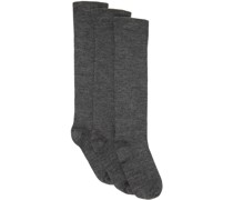 Three-Pack Gray Socks