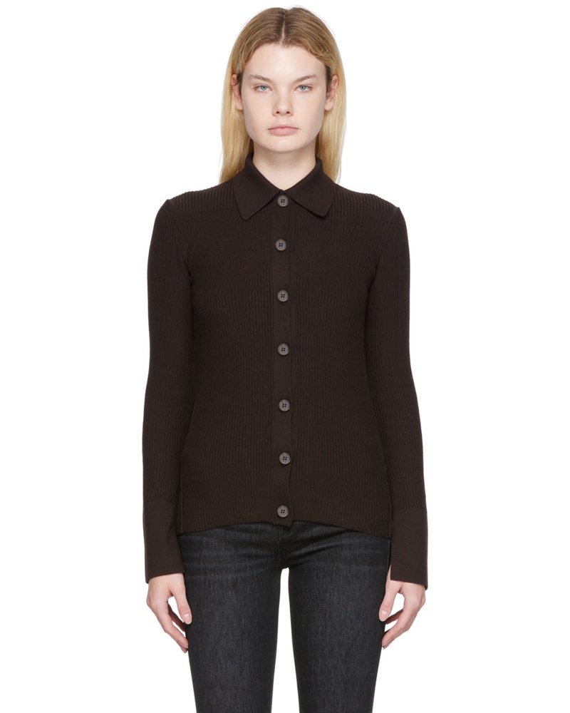 Frame Denim Damen Brown Slim Cardigan Frame Denim Damen Brown Slim Cardigan