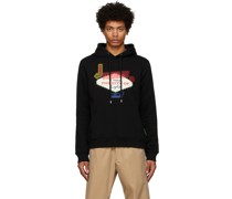 Black Embroidered Hoodie