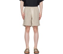 Beige Linen Shorts