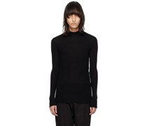 Black Ribbed Lupetto Sweater