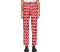 SSENSE Exclusive Jeremy O. Harris Red & Pink Print Cropped Trousers
