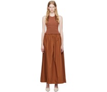 Brown Halter Maxi Dress
