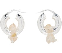 SSENSE Exclusive Silver & Beige Zuma Earrings