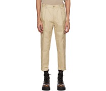 Beige Pleated Trousers