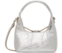 Silver Mini Crinkle Shoulder Bag