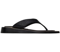 Black Valeria Flat Sandals