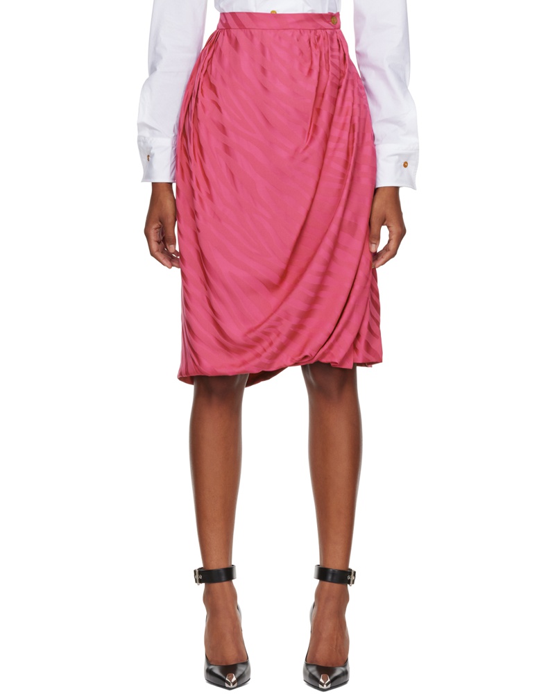 Vivienne Westwood Damen Pink Drunken Drape Midi Skirt