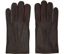 Brown Concertina Leather Gloves