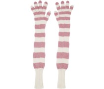 SSENSE Exclusive Pink & Off-White Gloves