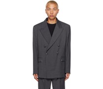 Gray Boxy Suit Blazer