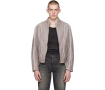 Gray L-Krix Leather Jacket