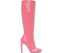 Pink Structured Tall Boots