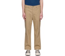 Beige Tapered Trousers