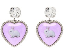 SSENSE Exclusive Silver & Purple Bunny Bff Earrings