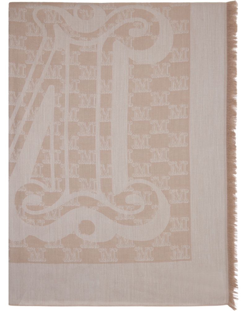 Max Mara Damen Beige Monogram Scarf
