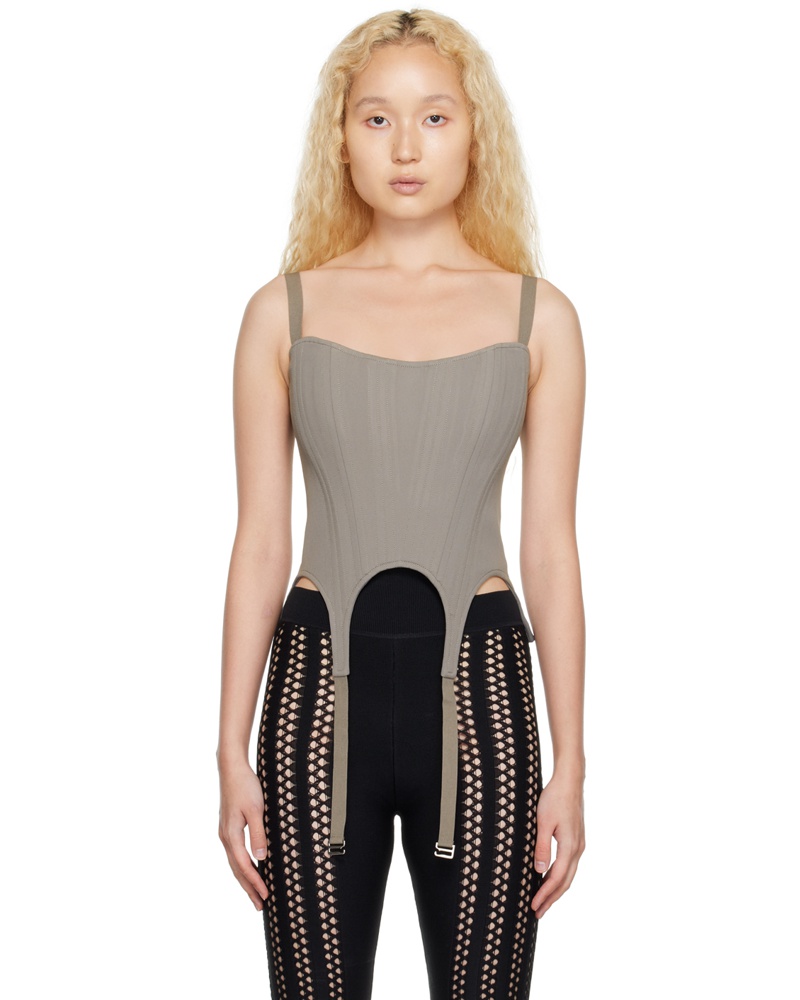 Dion Lee Damen Gray Arch Longline Corset Tank Top Dion Lee Damen Gray Arch Longline Corset Tank Top