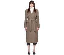 SSENSE Exclusive Taupe Shawl Collar Coat
