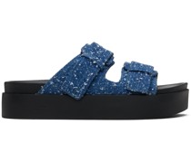 Blue Geo Platform Sandals