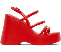Red Jessie Platform Heeled Sandals