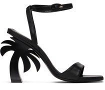 Black Sculptural Heeled Sandals