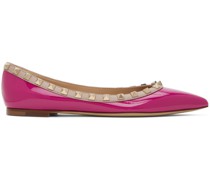 Pink Patent Rockstud Ballet Flats
