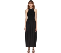 Black Knit Cotton Tank Dress