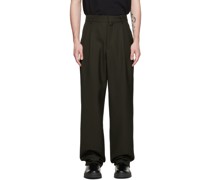 Khaki Pleated Trousers