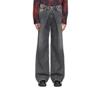 Black & Gray Washed Jeans