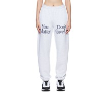 Gray Don't Give Up Lounge Pants