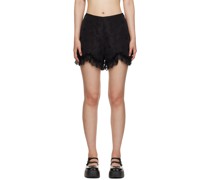 Black Floral Shorts