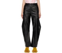 Black Elliot Faux-Leather Trousers