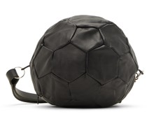 Black Leather Football Shoulder Bag