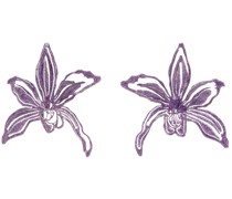 Purple Orchid Hoop Earrings