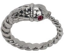 Silver Fish Swirl Ring