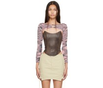 Pink Vortex Cropped Cardigan