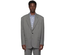 Gray Single-Breasted Blazer