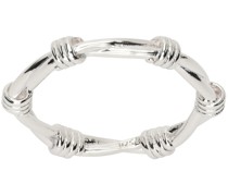 Silver Skinny Barbed Wire Ring