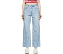 Blue Cut-Out Jeans