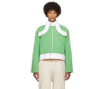 SSENSE Exclusive Green & White Denim Jacket