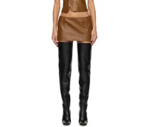 Tan Egas Faux-Leather Miniskirt