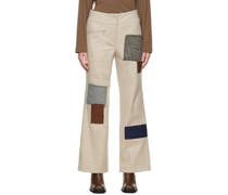 Beige Patchwork Trousers
