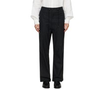 Black String Fatigue Trousers